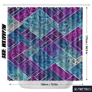 New Asymetrics Fusion Shower Curtain
